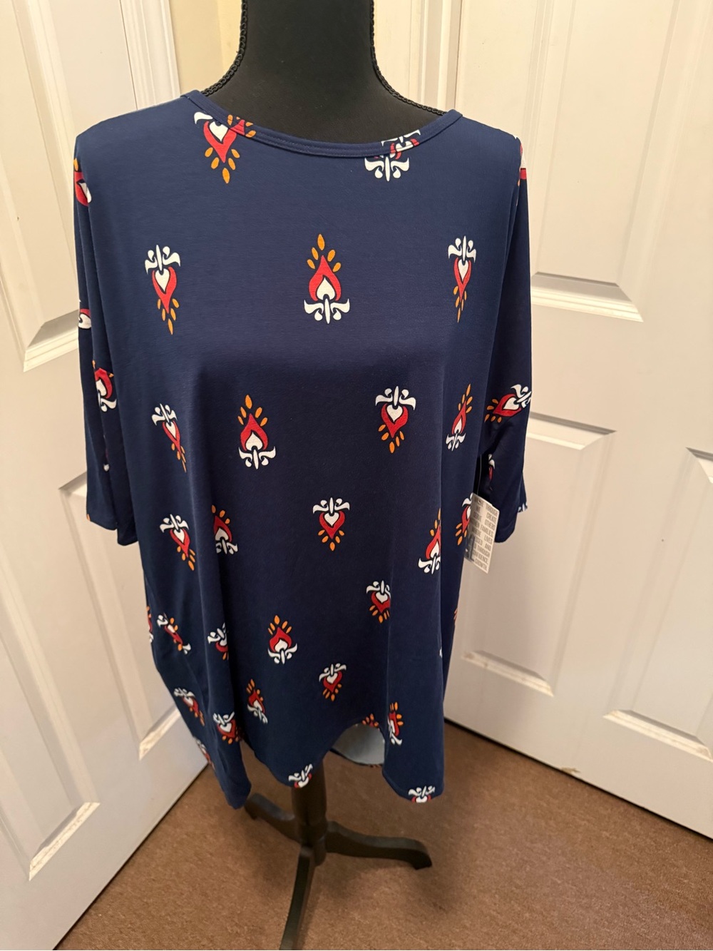 Lularoe navy Printed Short-Sleeve Women’s Top